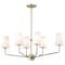 Nuvo Cordello 6-Light Island Pendant Vintage Brass Etched White Opal Glass 60/7886 - alternate 3